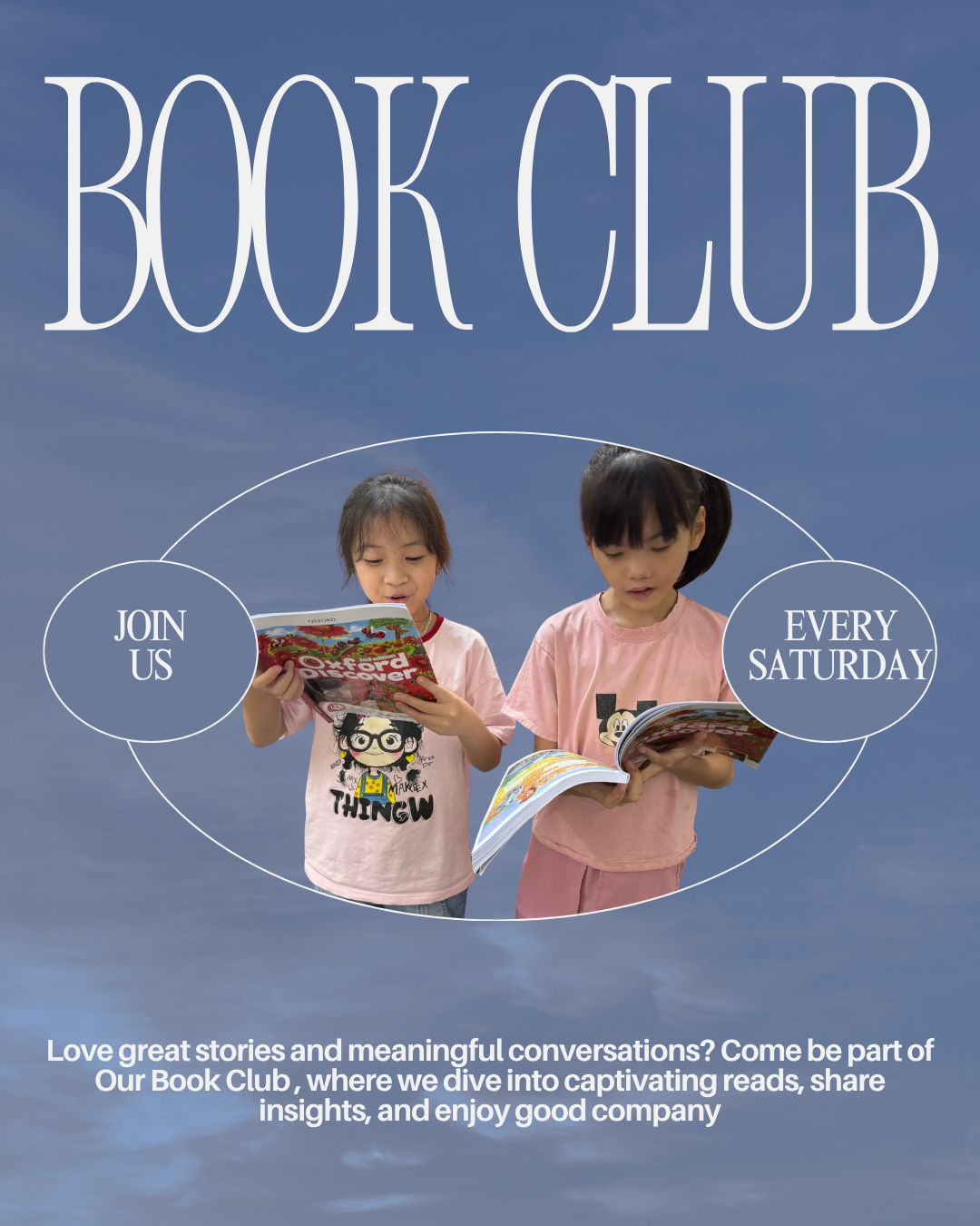 Students reading together at HEC Reading Club